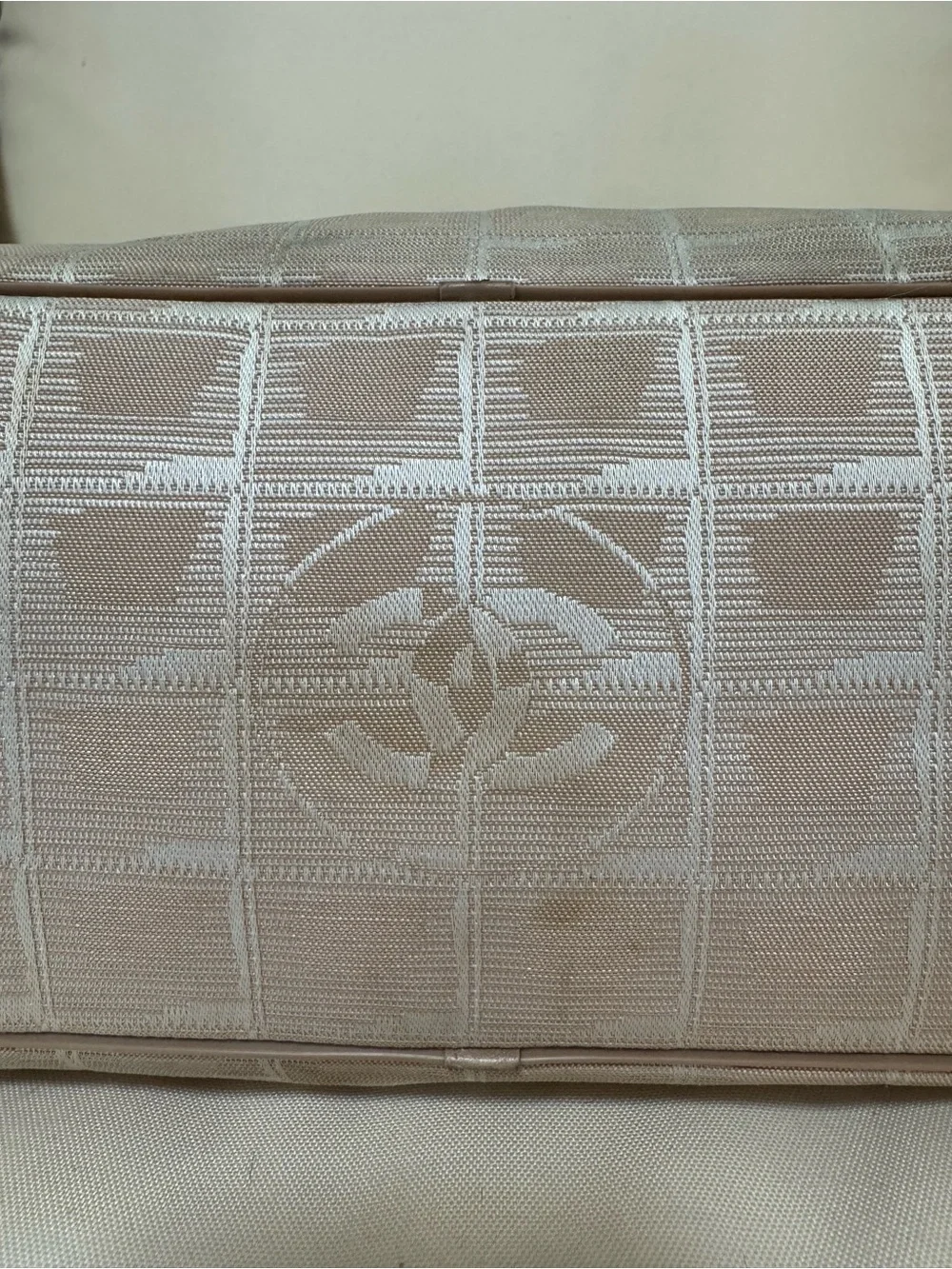 Chanel Y2K Beige Travel Ligne East West Shoulder Bag